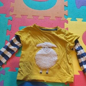 Baby Boden Yellow Sheep Long Sleeve Tee